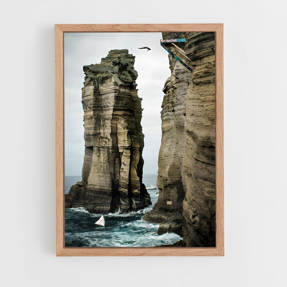 Poster Red bull sauter – affiche Plongeon de falaise (vue 4)